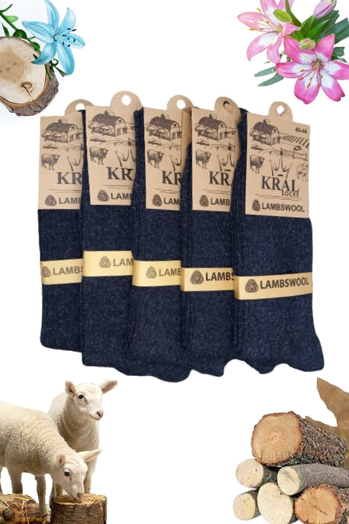 Kral Socks Erkek Kişlik Termal Etkili (5'Li Paket) Lambswool Kuzu Yün Çorap