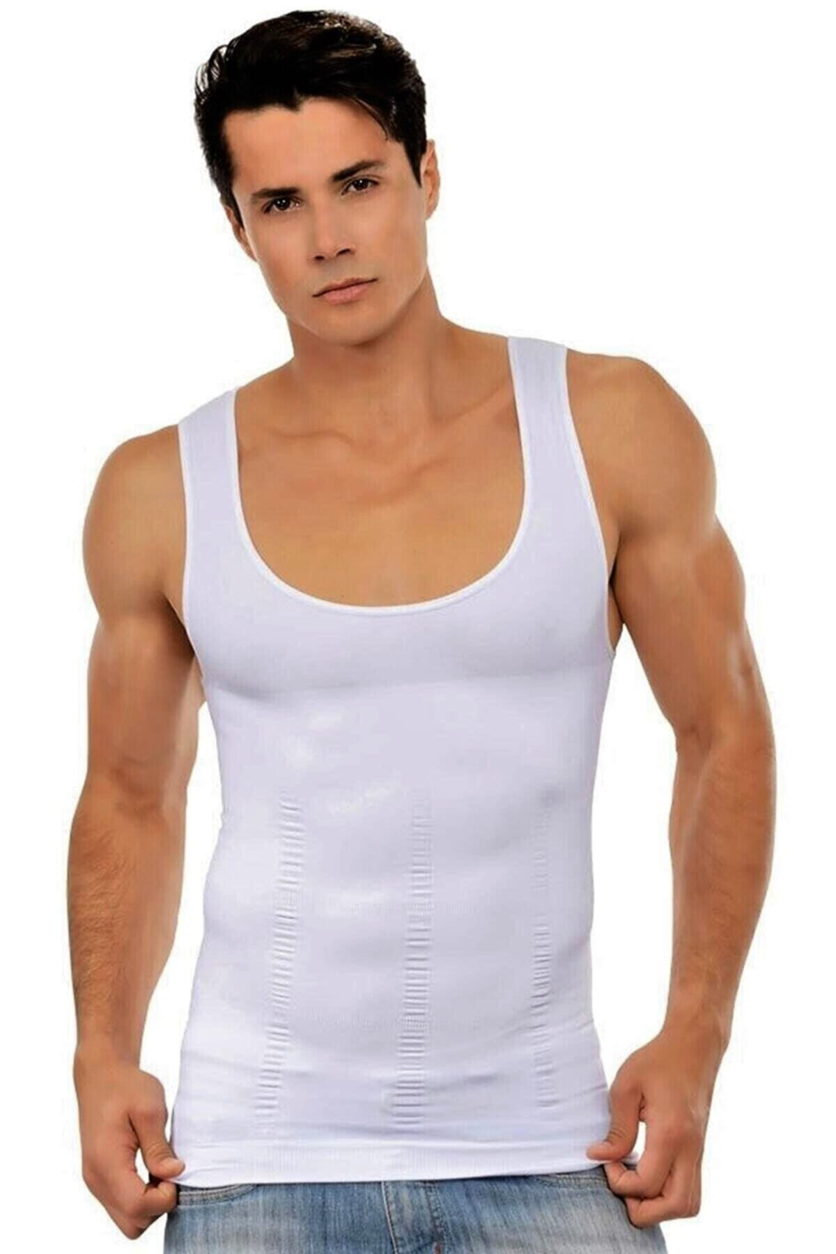 Layza Form Erkek Korse Atlet Beyaz