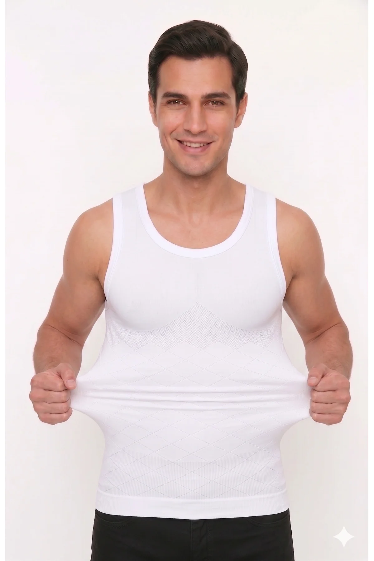 Erkek Korse Atlet Dikişsiz Sıkılaştırıcı Göbek Toparlayıcı Göğüs Şekillendirici Slim Fit Atlet