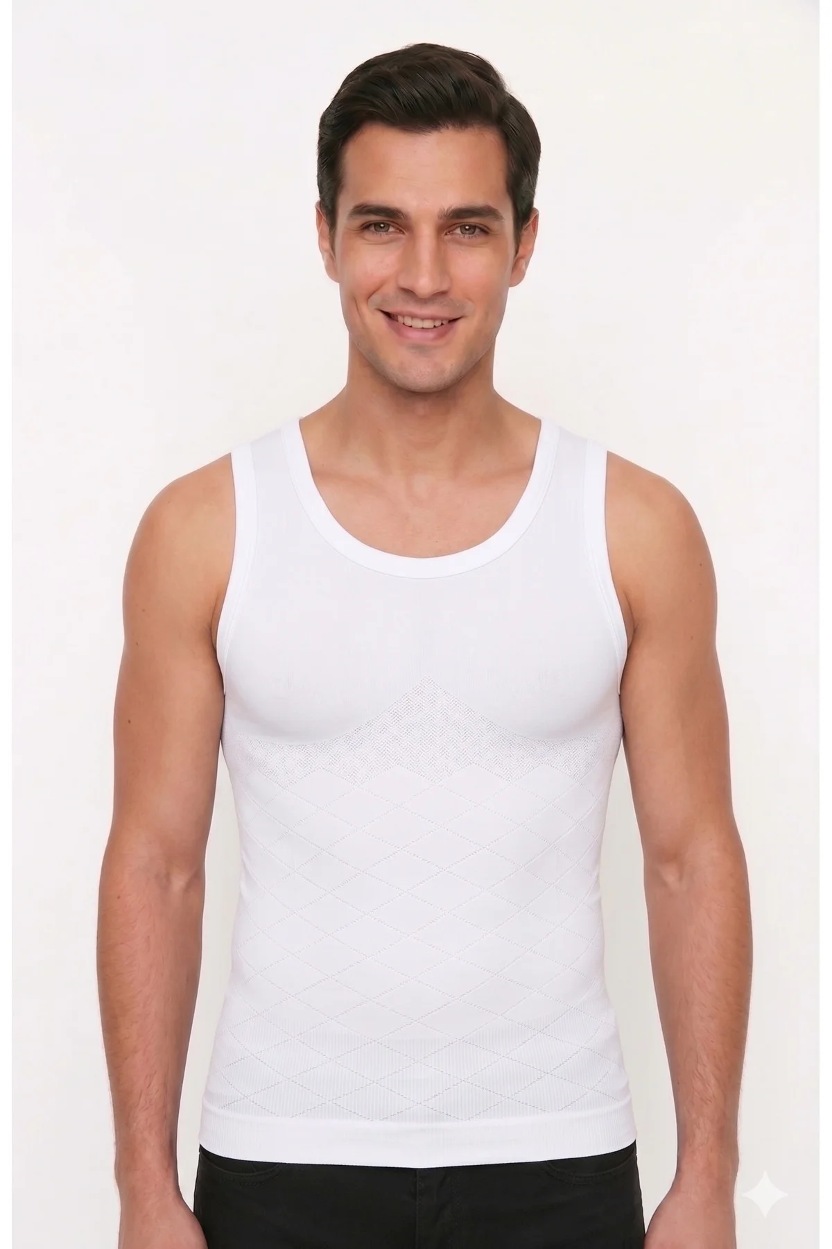 Erkek Korse Atlet Dikişsiz Sıkılaştırıcı Göbek Toparlayıcı Göğüs Şekillendirici Slim Fit Atlet
