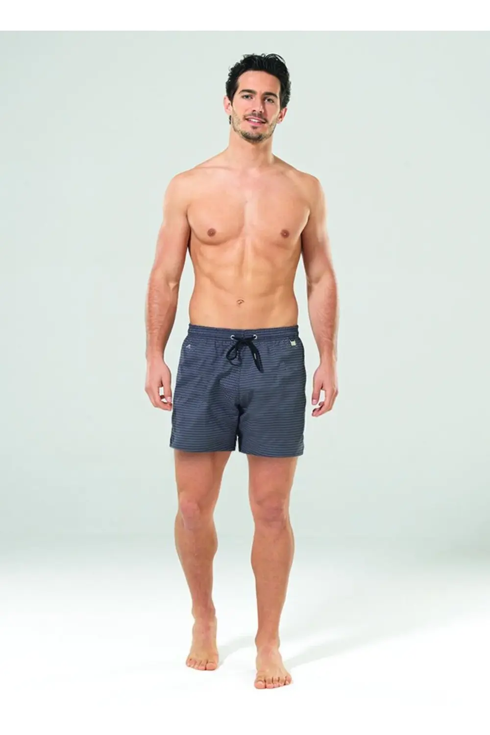 Erkek Lacivert Baskılı Şort Mayo 8804