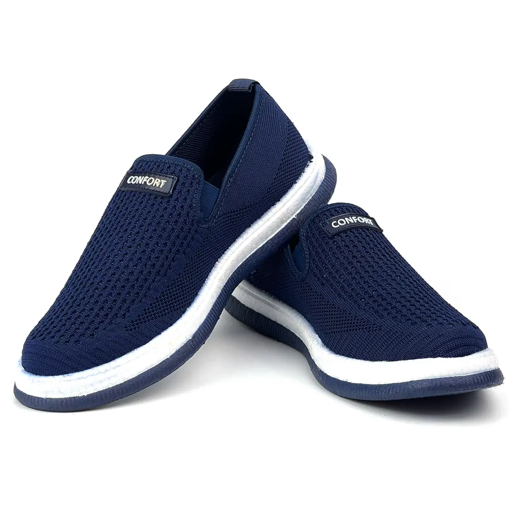 Erkek Lacivert Çok Hafif Triko Bağcıksız Esnek Hafif Günlük Casua