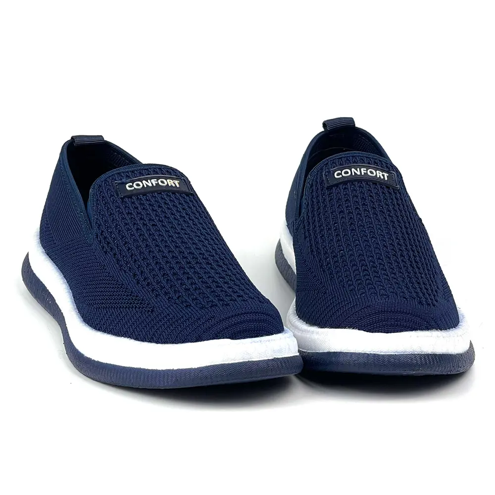 Erkek Lacivert Çok Hafif Triko Bağcıksız Esnek Hafif Günlük Casua