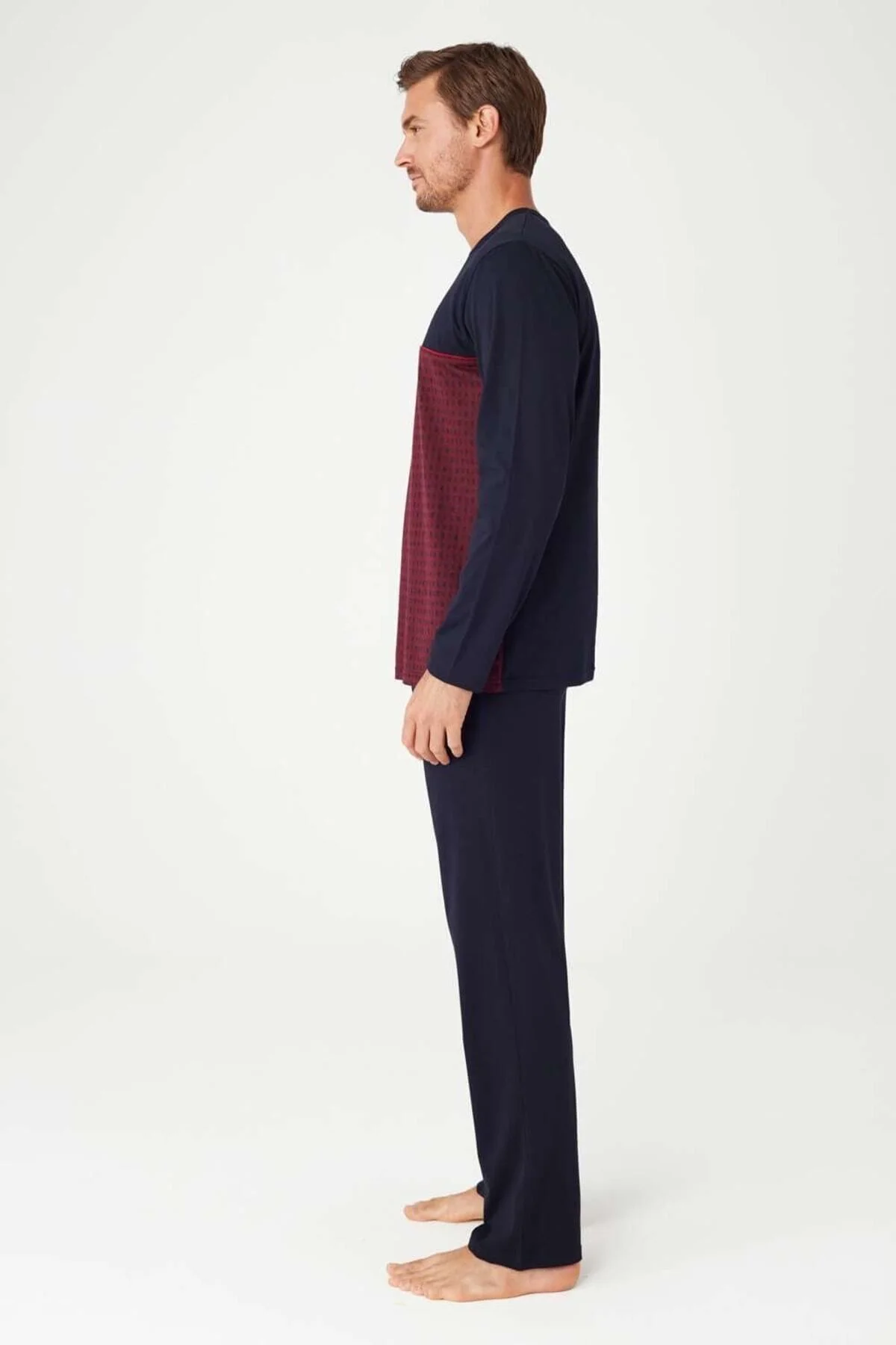 Erkek Bordo Patlı Pijama Takım