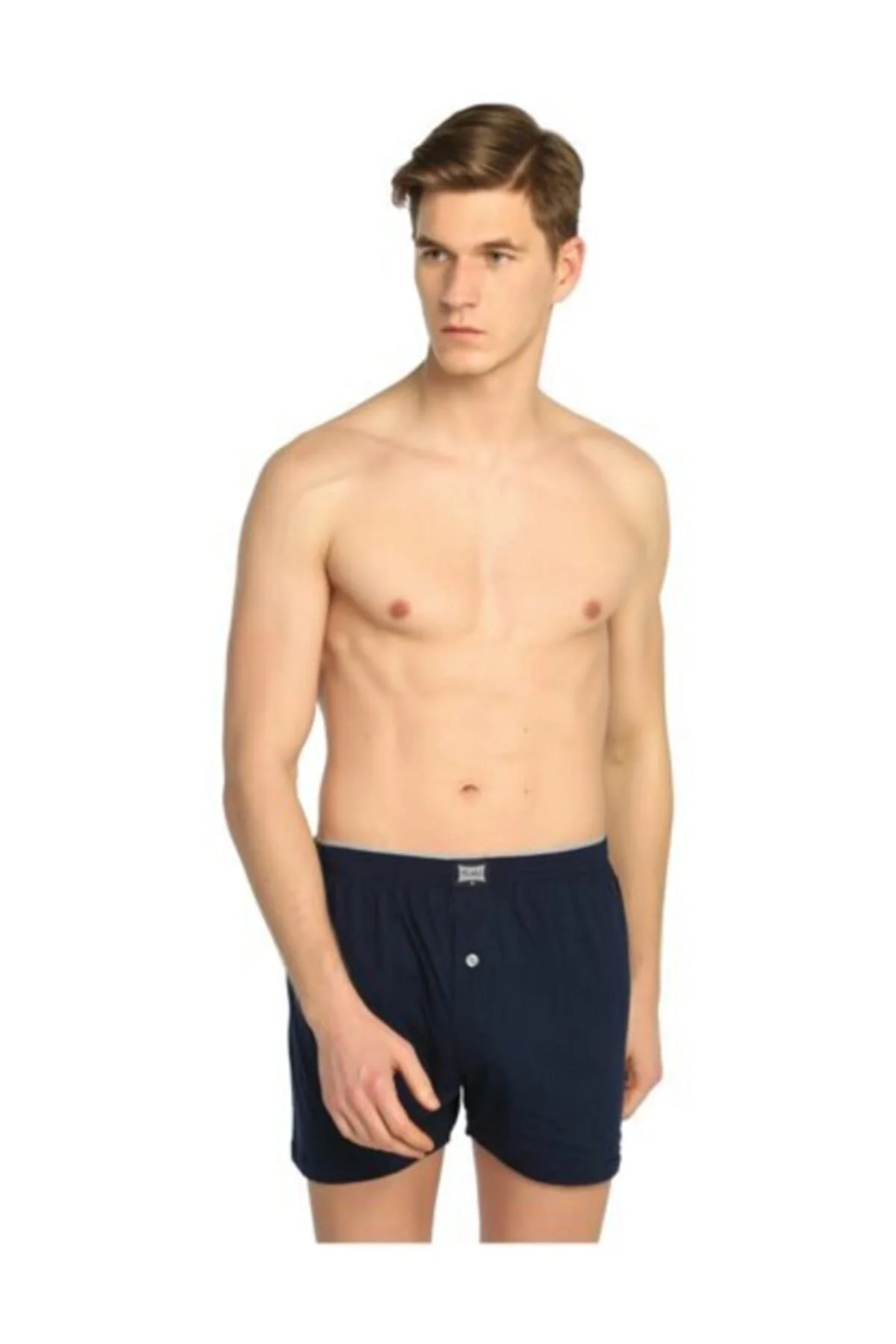 Erkek Lacivert Penye Düğmeli Boxer Renk 5'li Paket Erkek Lacivert Penye Düğmeli Boxer Renk 5'li Paket