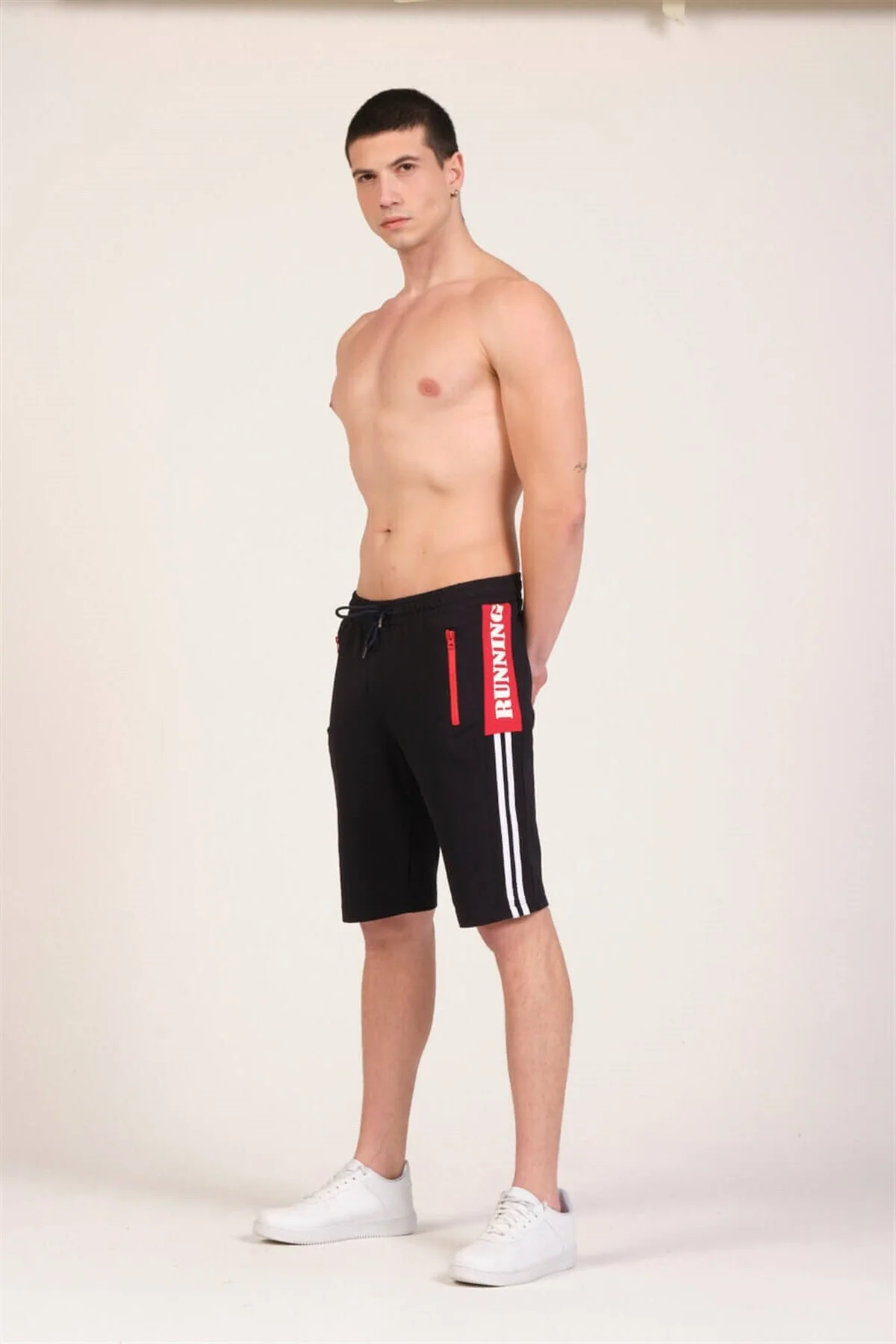 Erkek Lacivert Spor Penye Şort - Ps-08