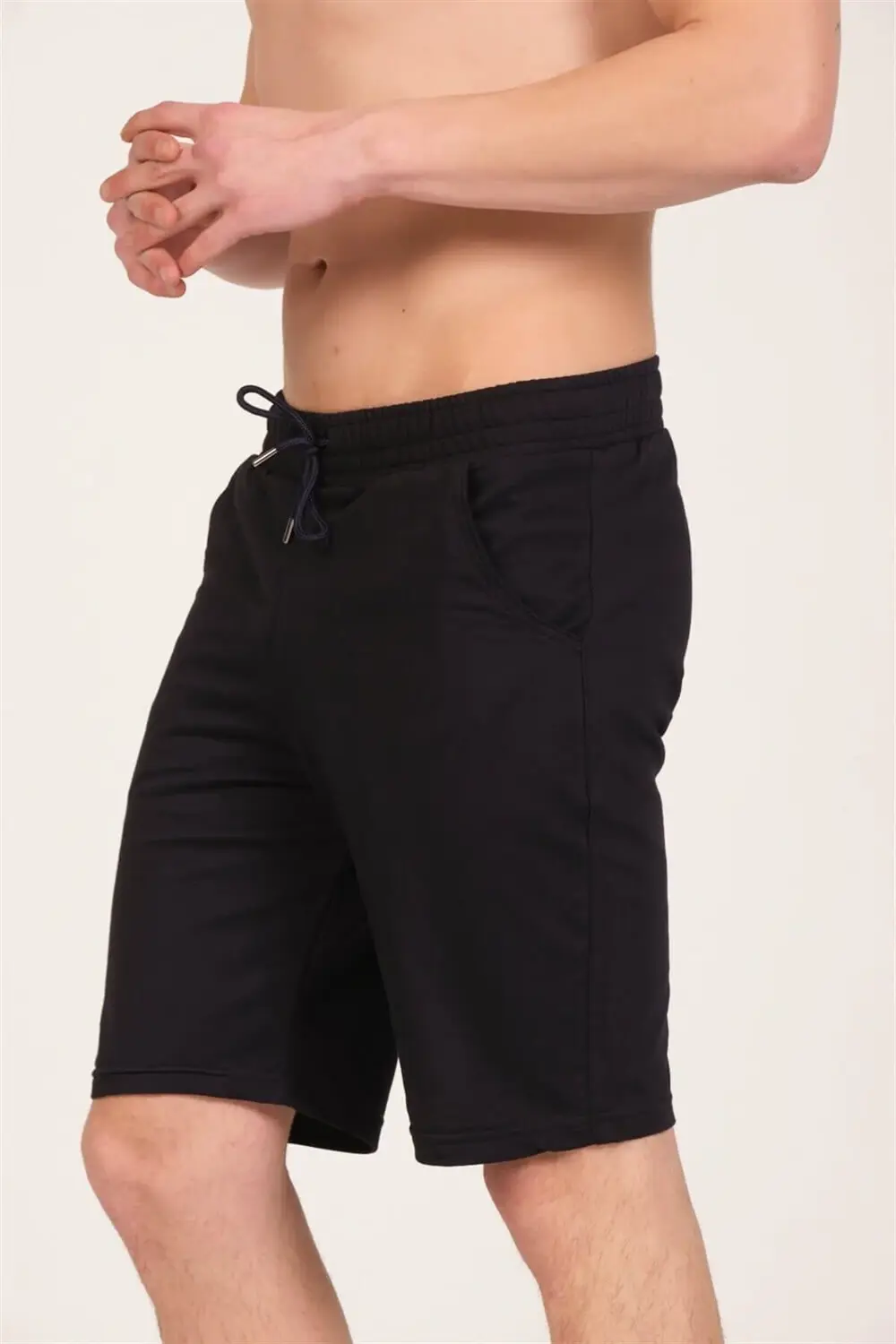 Erkek Lacivert  Spor Penye Şort - Ps-07