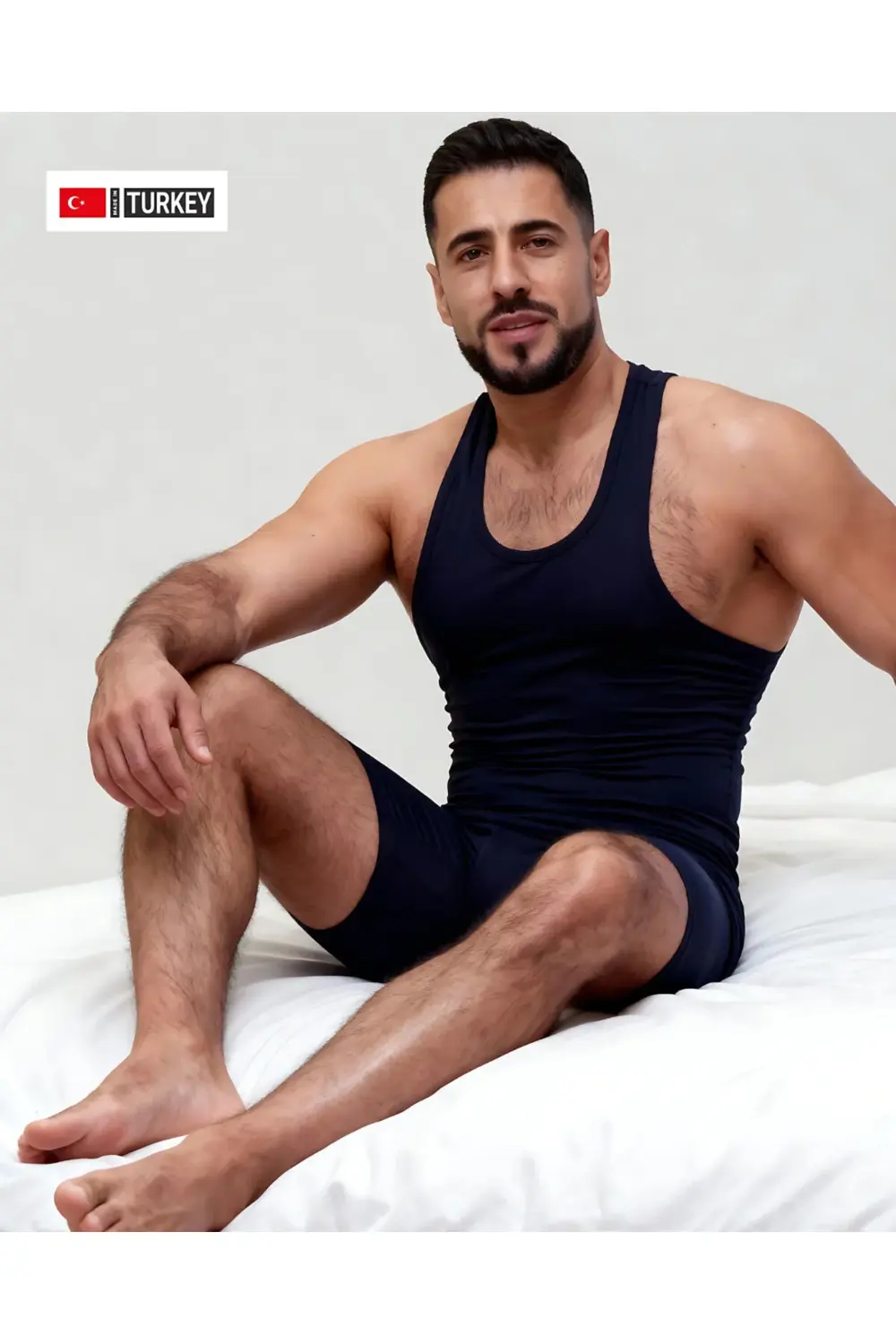 Erkek Lacivert Takım Özel Kutuda Uzun Kesim Boxer + Sporcu Atlet