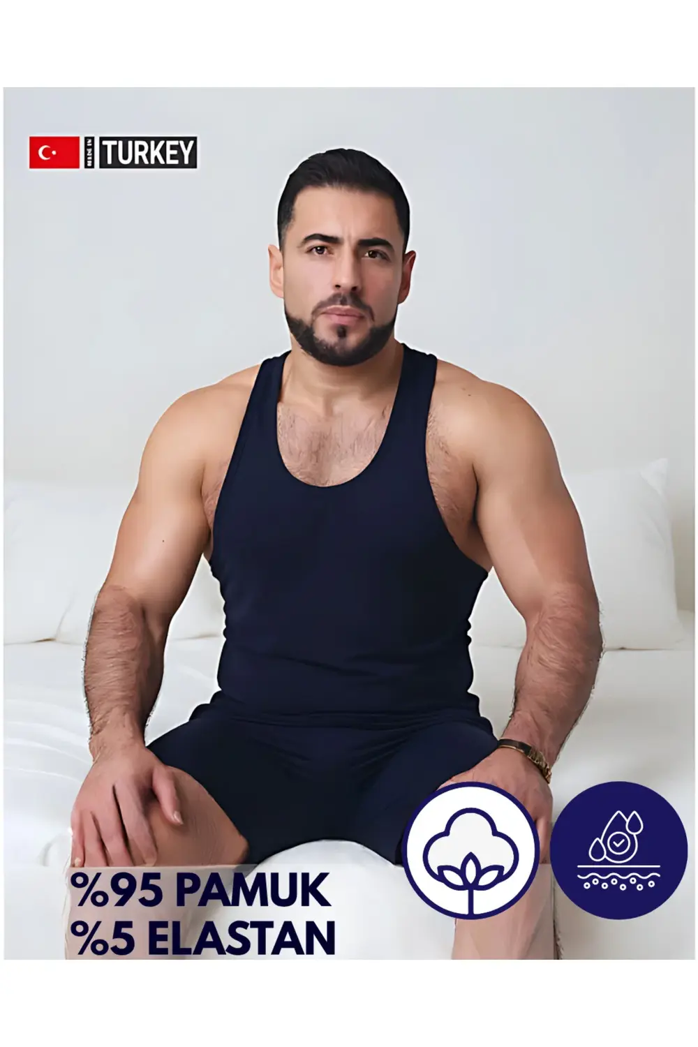 Erkek Lacivert Takım Özel Kutuda Uzun Kesim Boxer + Sporcu Atlet