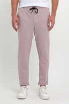 Erkek Lakos Desen Pamuklu Beli Lastikli ve İpli Jogger Pantolon  