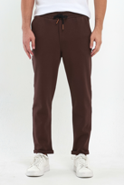 Erkek Lakos Desen Pamuklu Beli Lastikli ve İpli Jogger Pantolon  