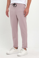 Erkek Lakos Desen Pamuklu Beli Lastikli ve İpli Jogger Pantolon  