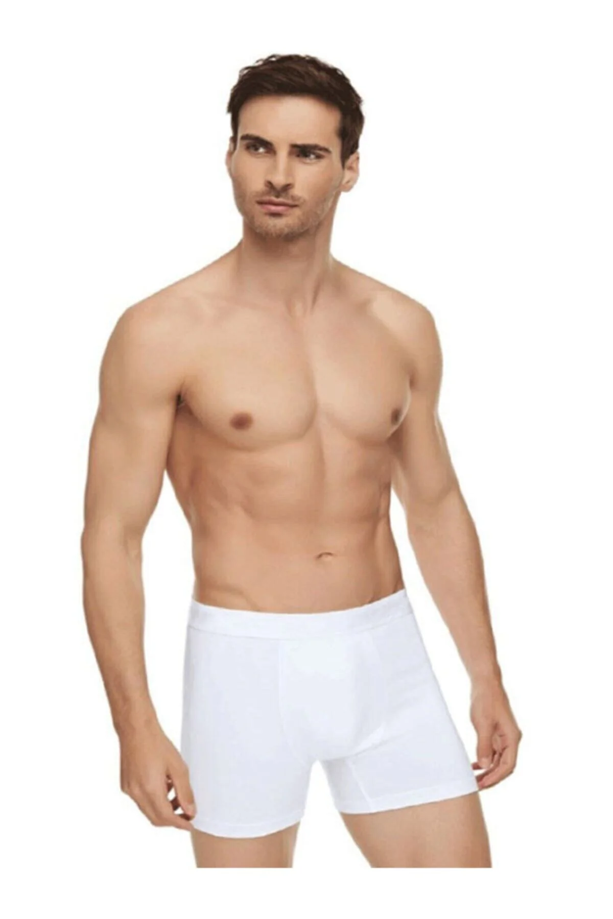 Erkek Likralı Elastan Boxer 6'lı Paket Beyaz Erkek Likralı Elastan Boxer 6'lı Paket Beyaz