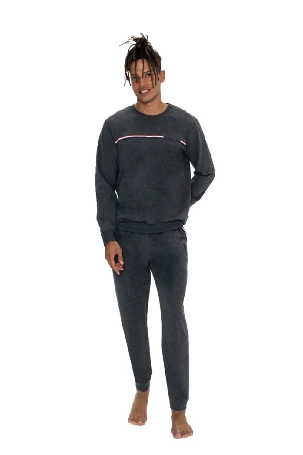 Erkek, Lisanslı, USPA, (Antrasit Melanj), Ev Giyim, 2'li Takım