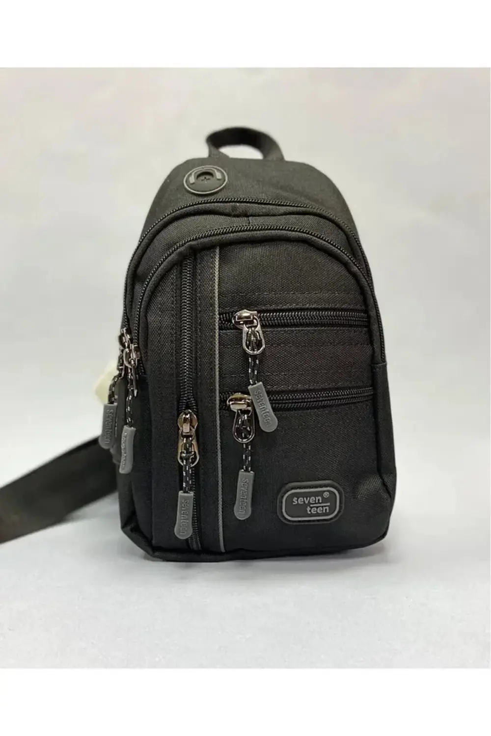 Erkek Lüks Siyah Renk Bol Bölmeli Çapraz Çanta