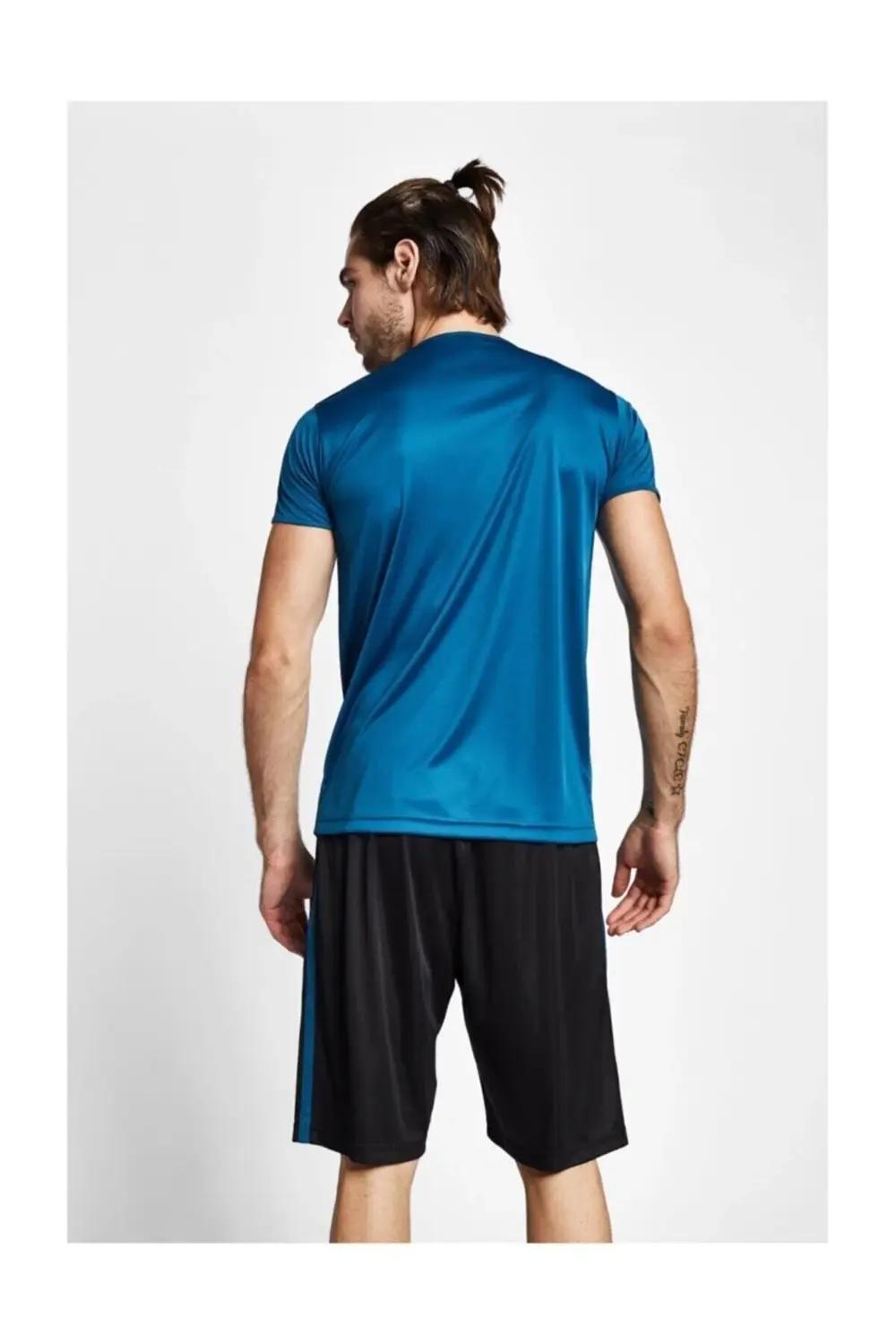 Erkek Mavi Kısa Kollu T-Shirt 19s-1220-19b