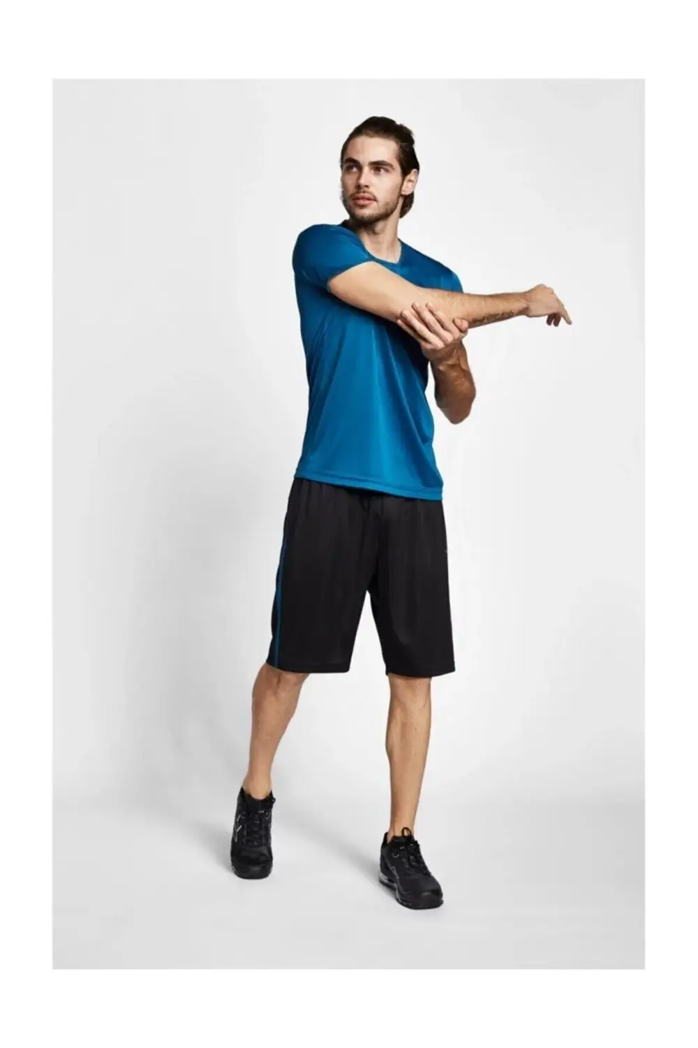 Erkek Mavi Kısa Kollu T-Shirt 19s-1220-19b