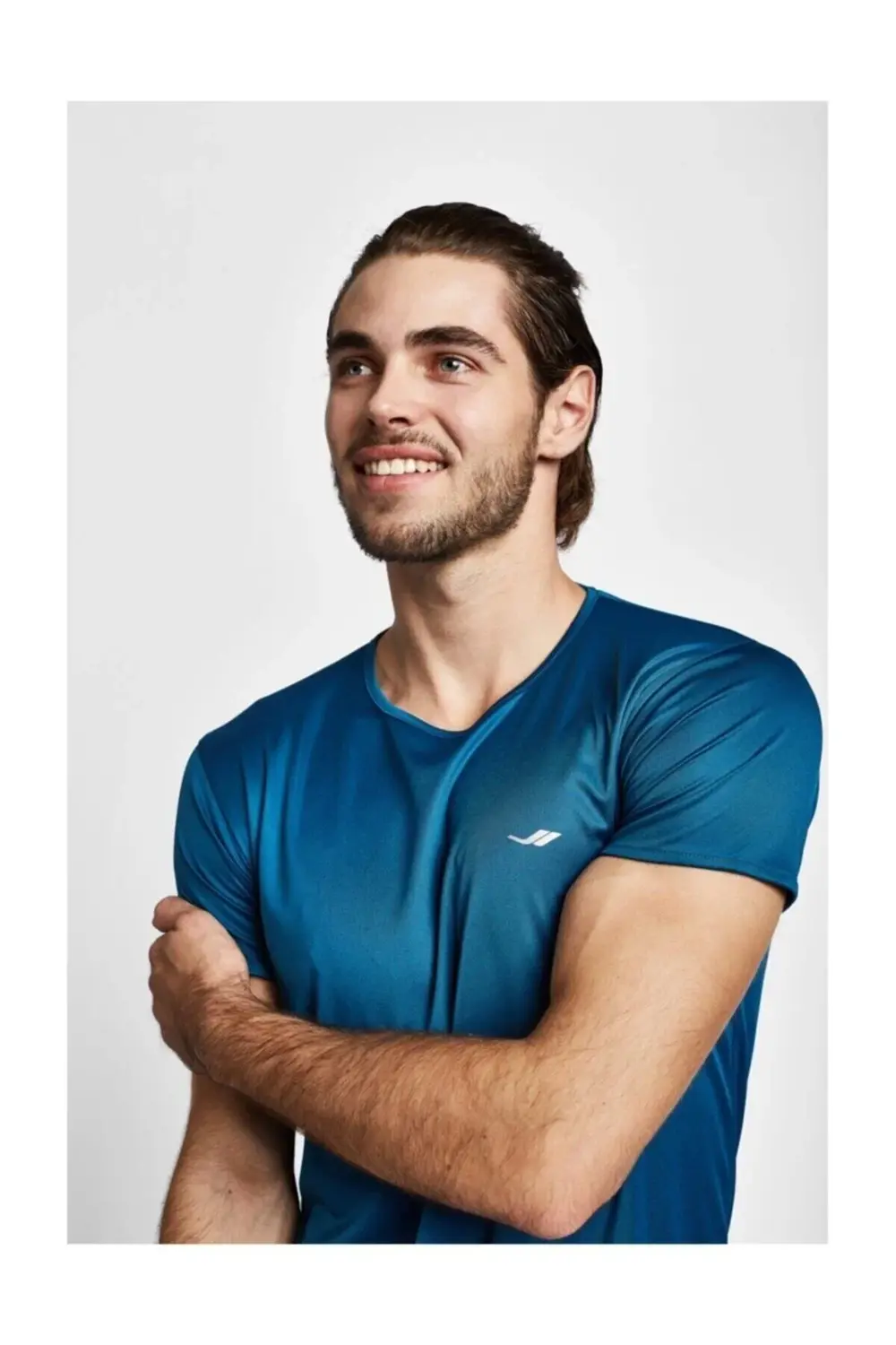 Erkek Mavi Kısa Kollu T-Shirt 19s-1220-19b