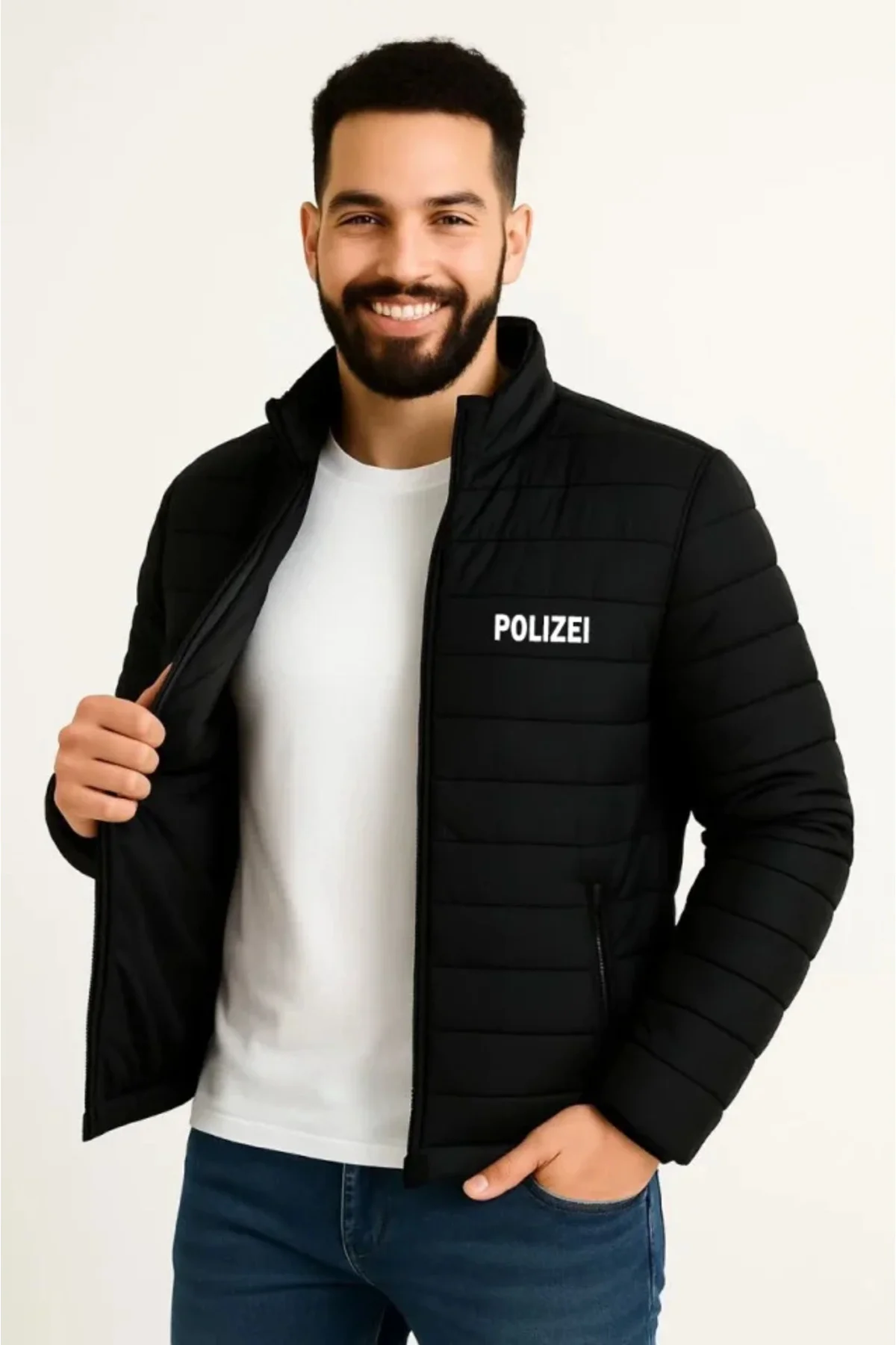 Erkek Mikro Su İtici Kapitone Baskılı Astarlı Fermuarlı Bomber Mo