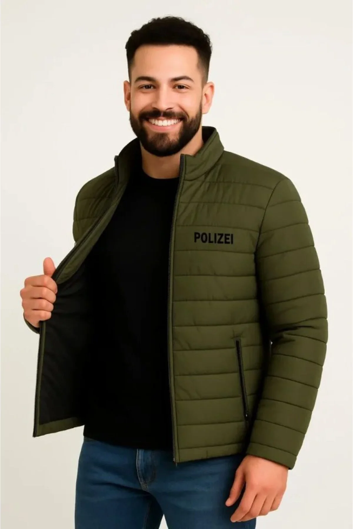 Erkek Mikro Su İtici Kapitone Baskılı Astarlı Fermuarlı Bomber Mo