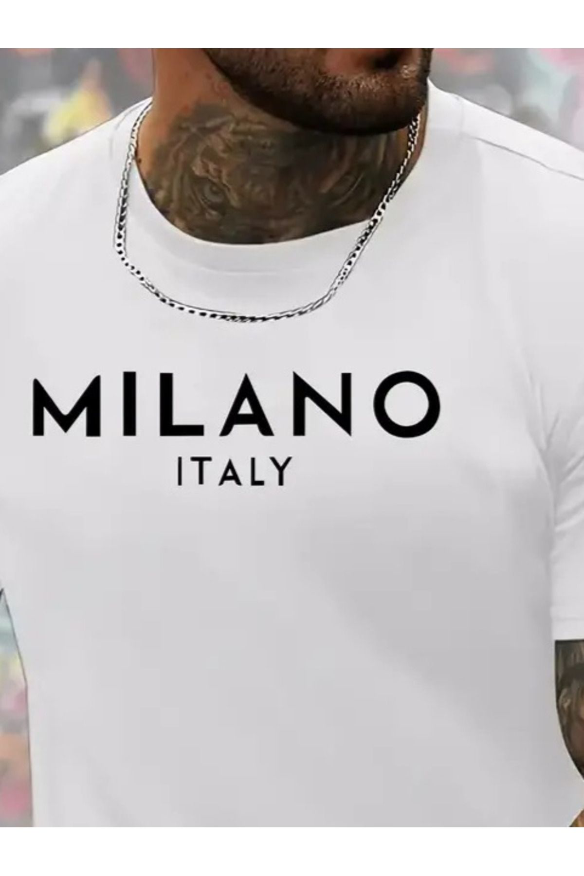 Erkek Milano Baskılı Süprem T-shirt