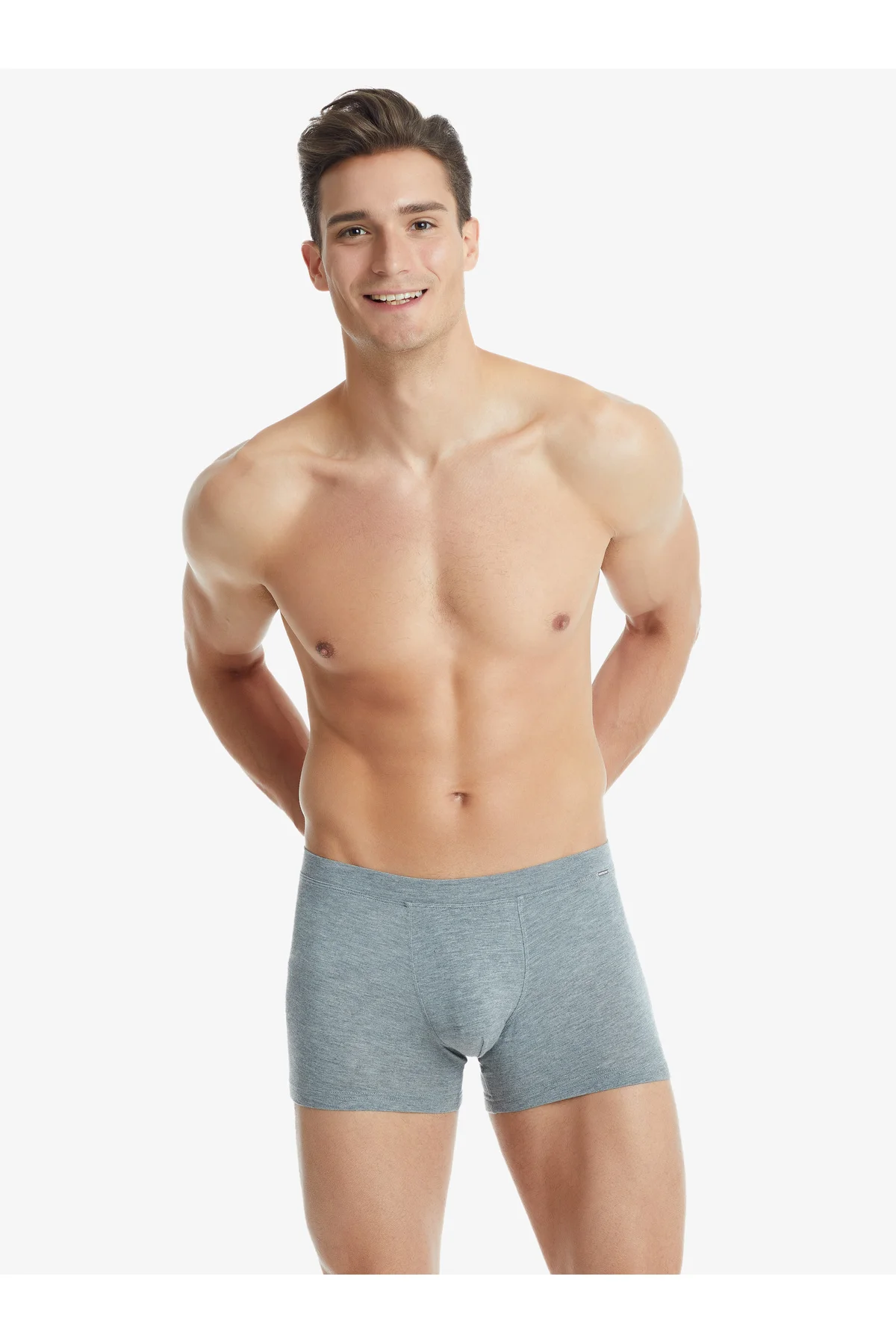 Erkek Modal Elastan Boxer Silver 9310 - Gri Melanj