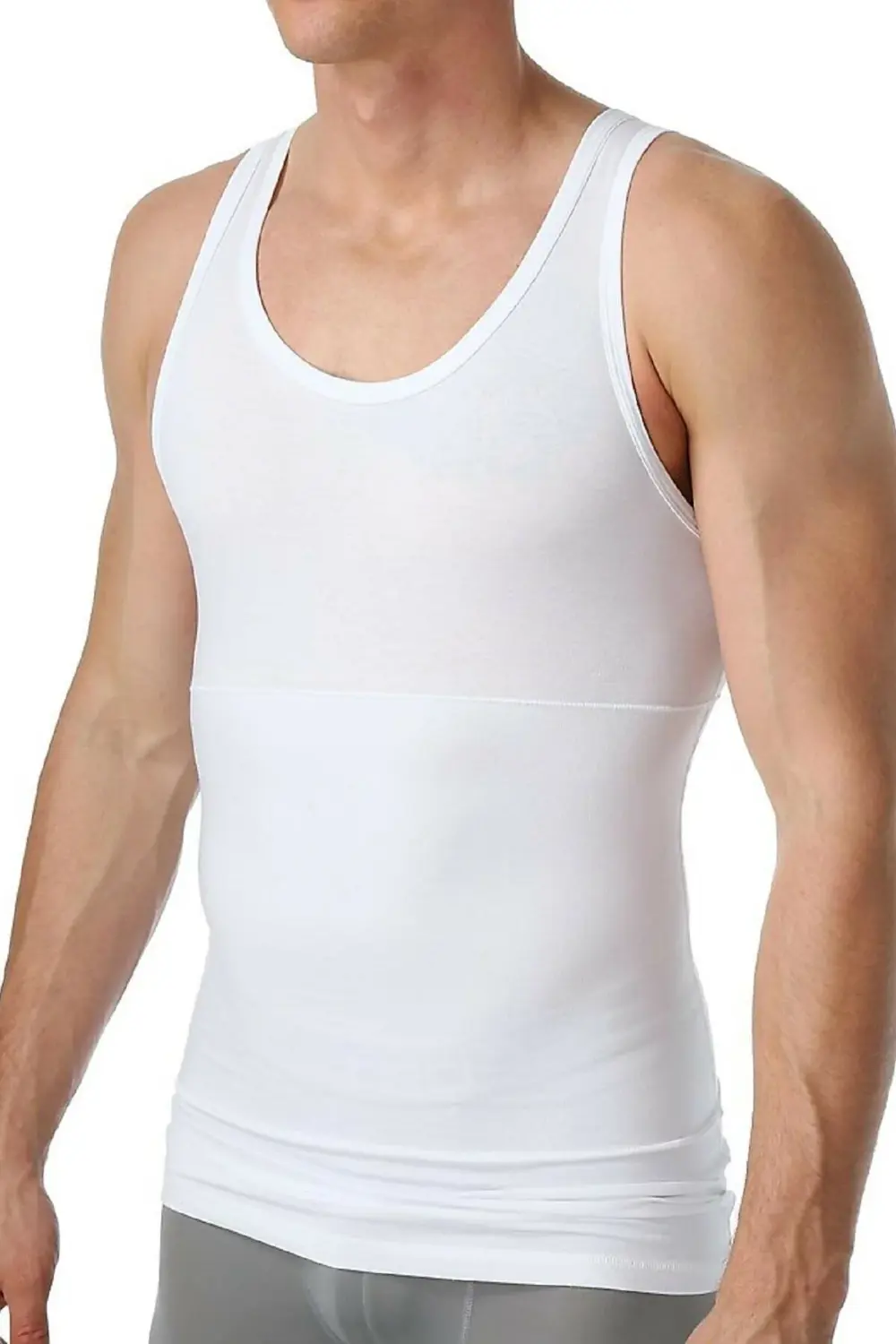 Erkek Modal Inceltici Korse Atlet Beyaz