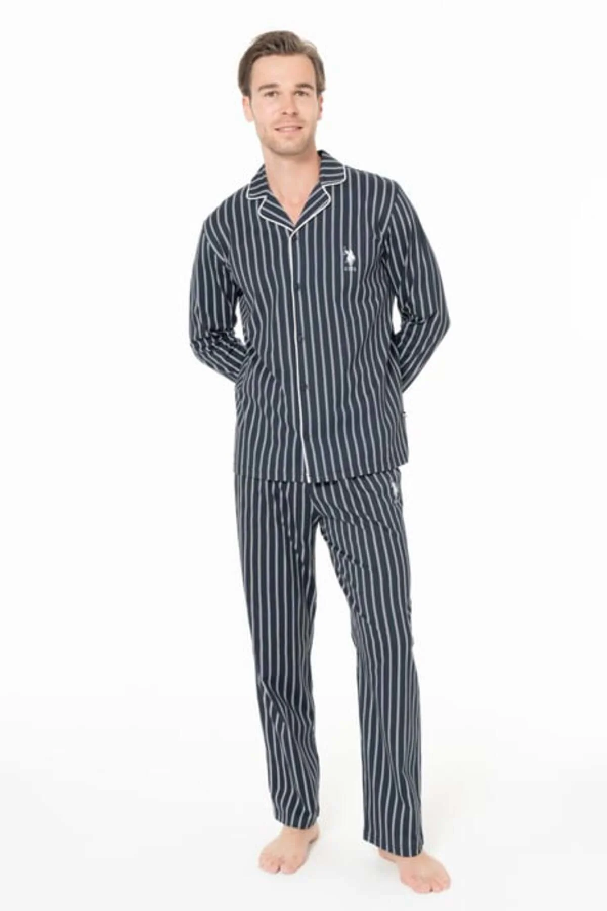 Erkek Önden Düğmeli Uzun Kollu Pijama Takımı S26993 CEPLİ