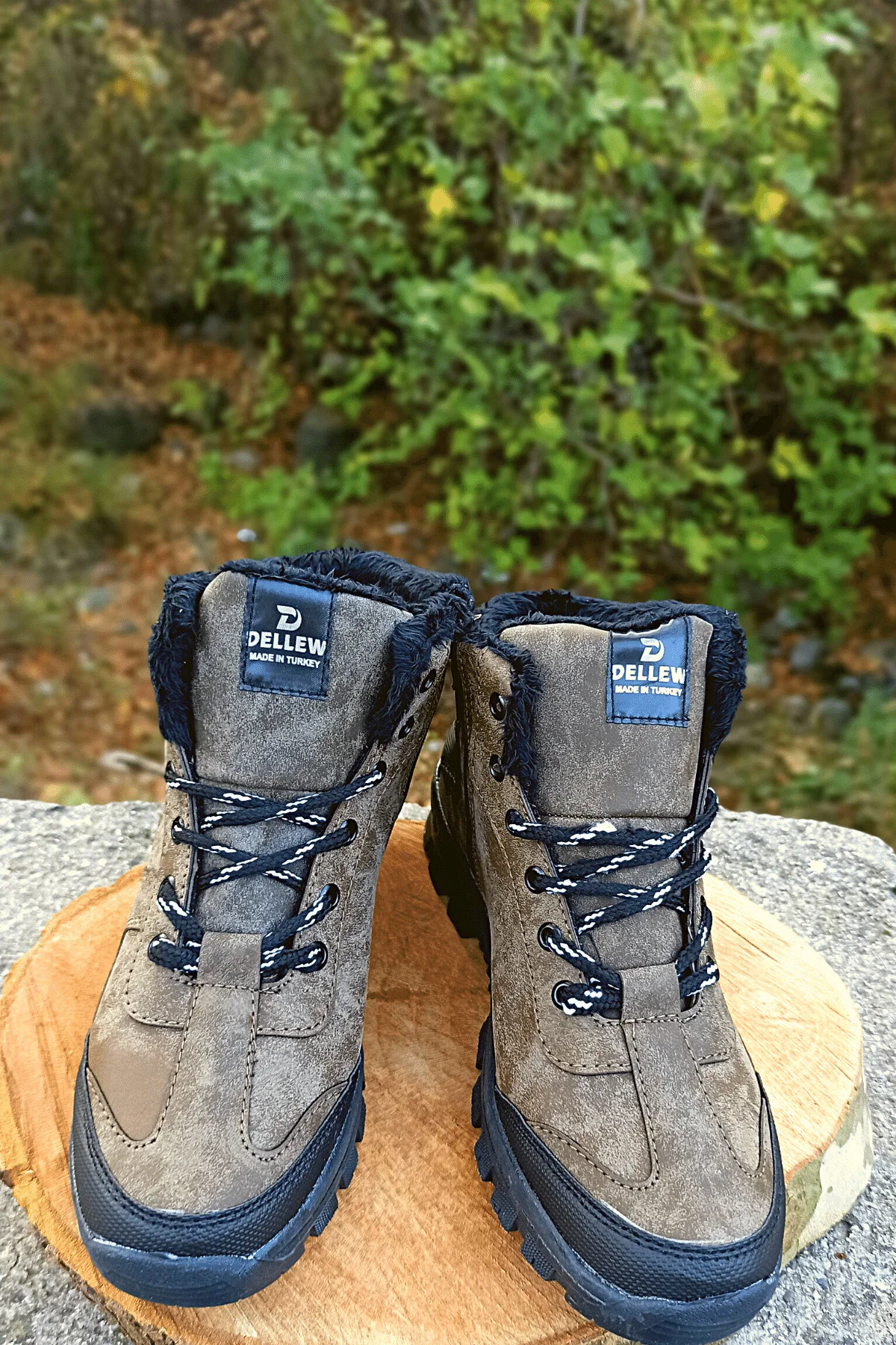 Erkek Outdoor Bot Yünlü Kahve Siyah Renk
