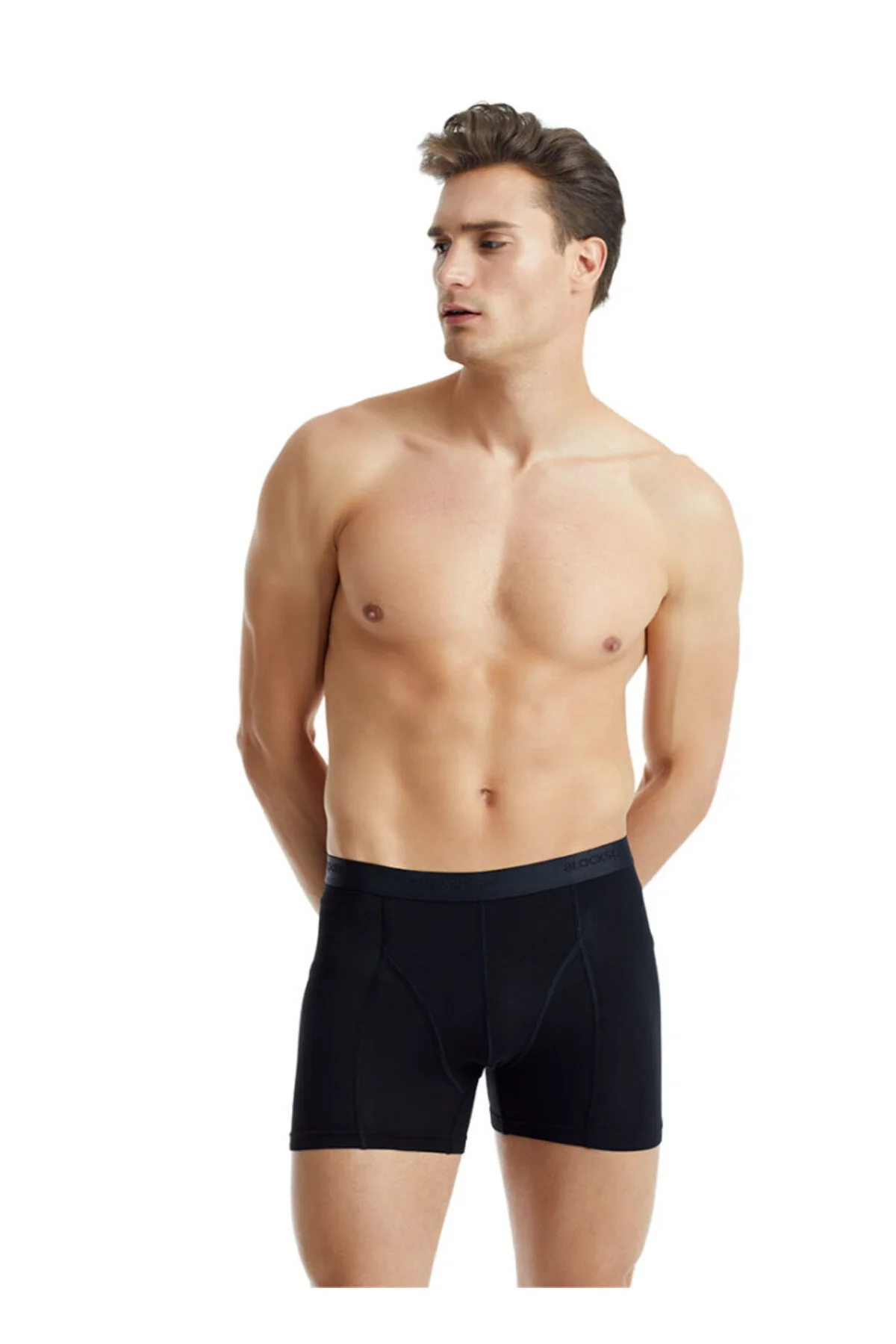 Erkek Pamuk Elastan Boxer Aura 9502 - Siyah