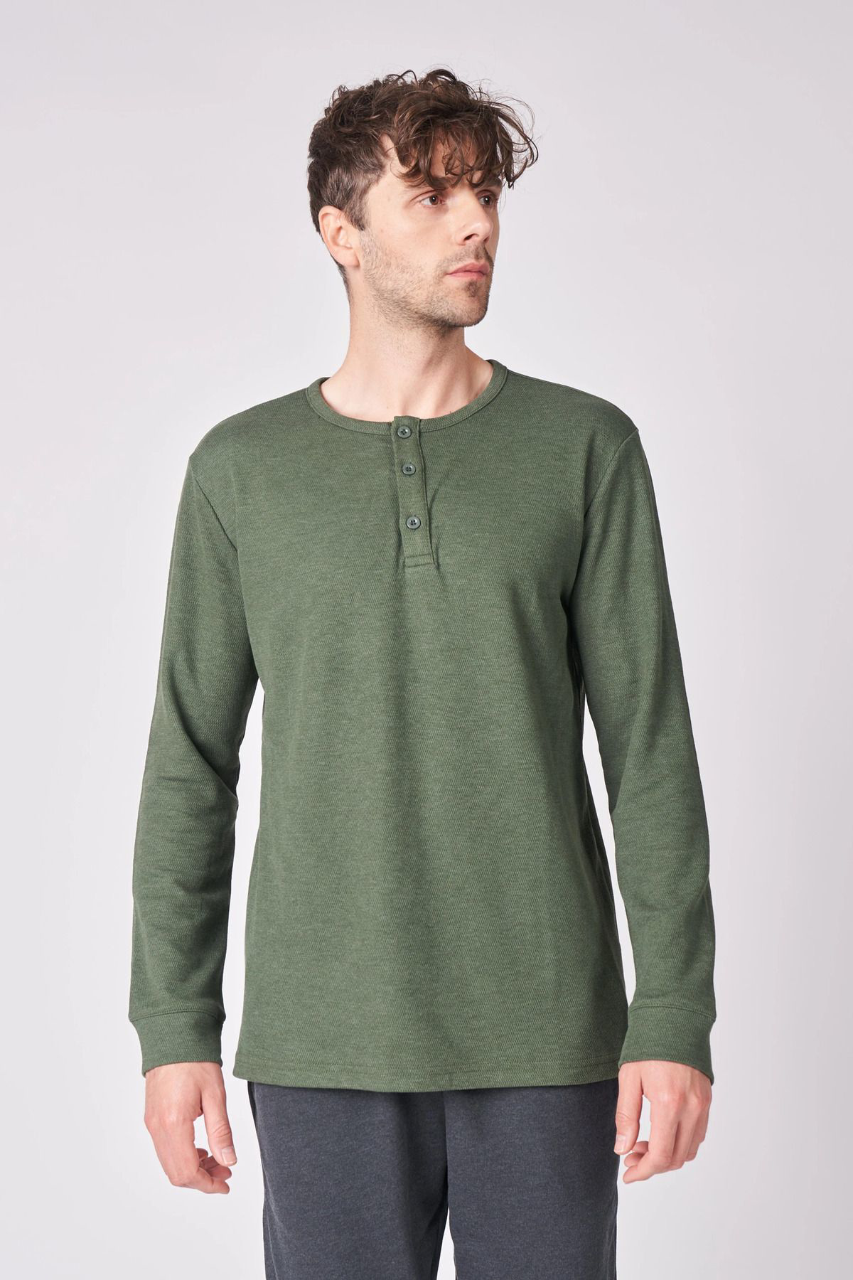 Defys Erkek Pamuk Karişimli Uzun Kollu Tişört