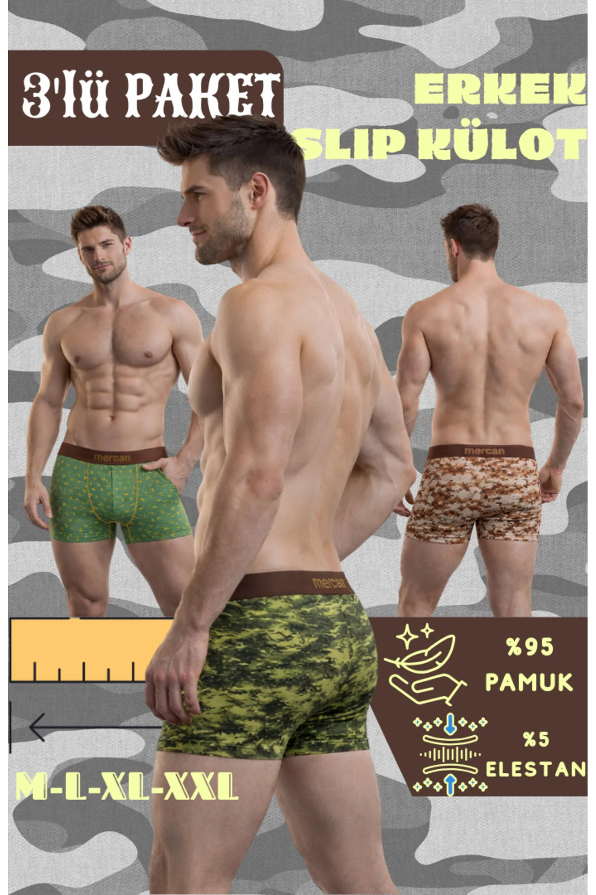 ERKEK PAMUKLU BOXER 3'lü SET - PREMIUM ve KONFOR