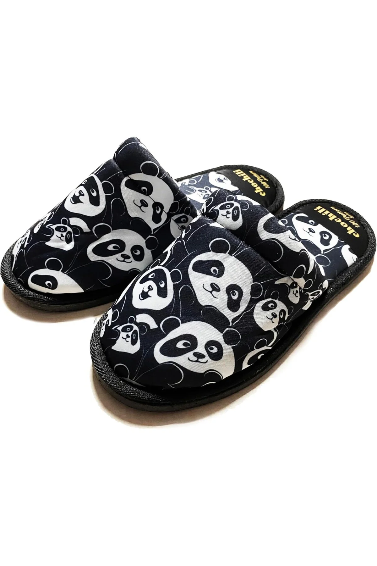 Erkek Panda Desenli Yumuşak Tabanlı Ev Terliği