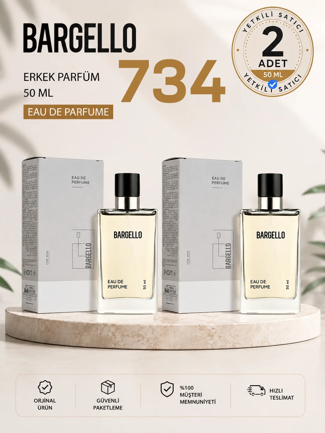 ERKEK PARFÜM 734 ORİENTAL 50 ML EDP 198658695198 2x
