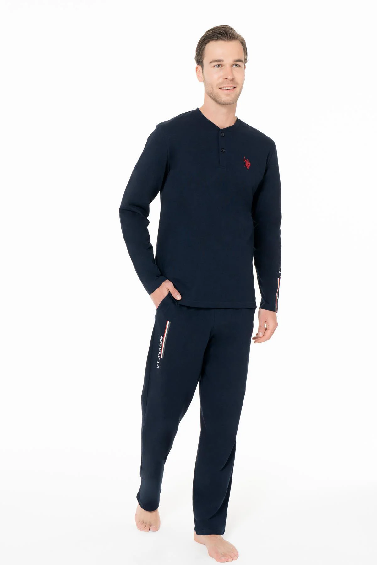 Erkek Penye Mevsimlik Düz Renk Ev Giyim Pijama Takım Alt Üst Takı