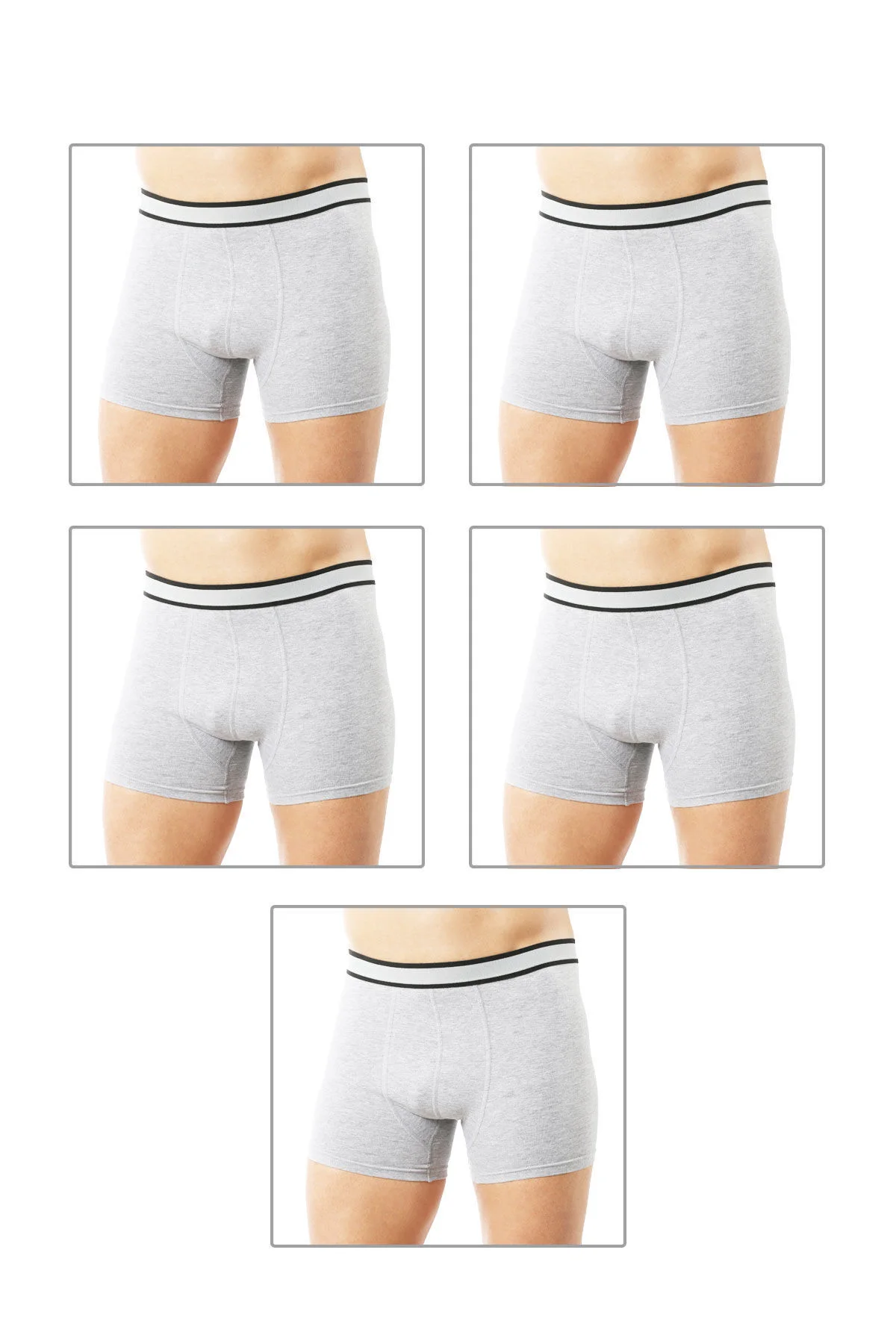 Erkek Penye Pamuklu Likralı Boxer 5li Paket | Özkan 11226