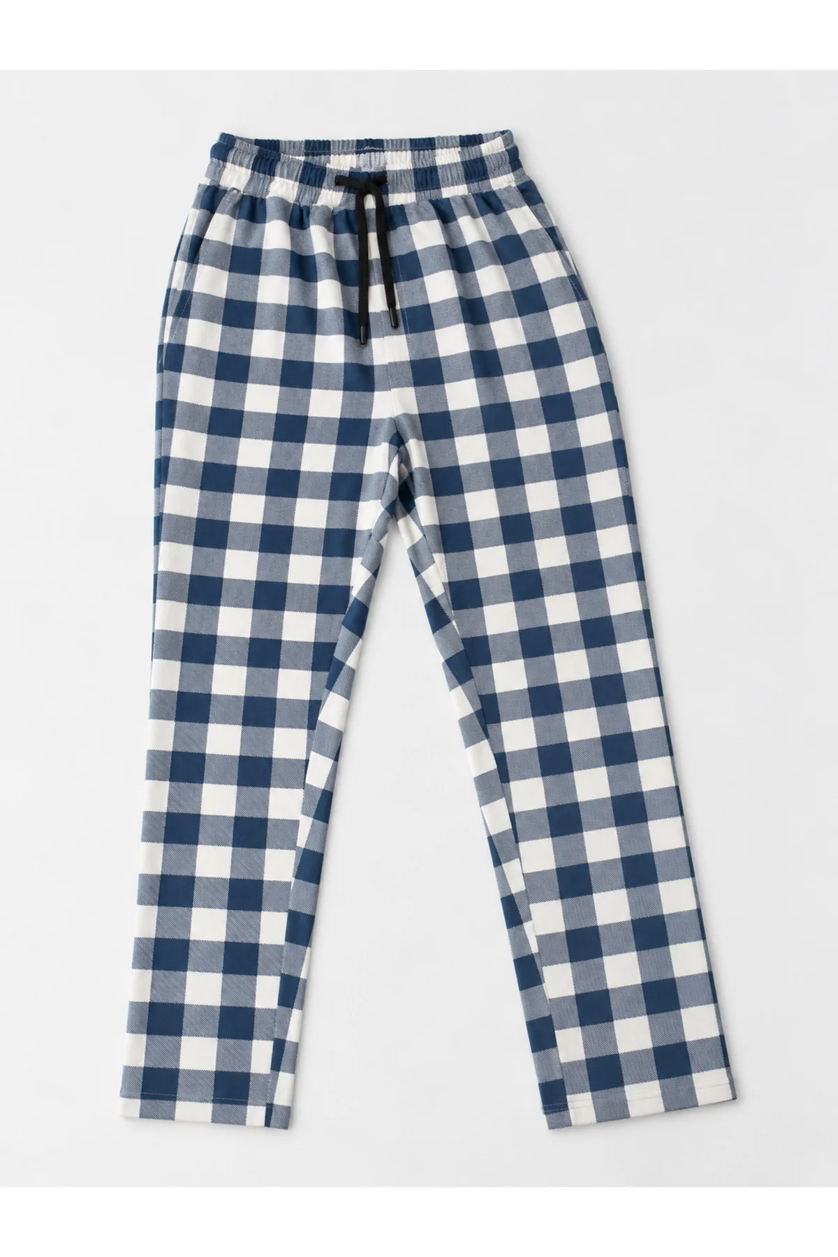 Erkek Penye Uzun Pijama Altı Cepli Ekoseli Pamuklu- Mavi EKONOMİK PAKET Erkek Penye Uzun Pijama Altı Cepli Ekoseli Pamuklu- Mavi EKONOMİK PAKET