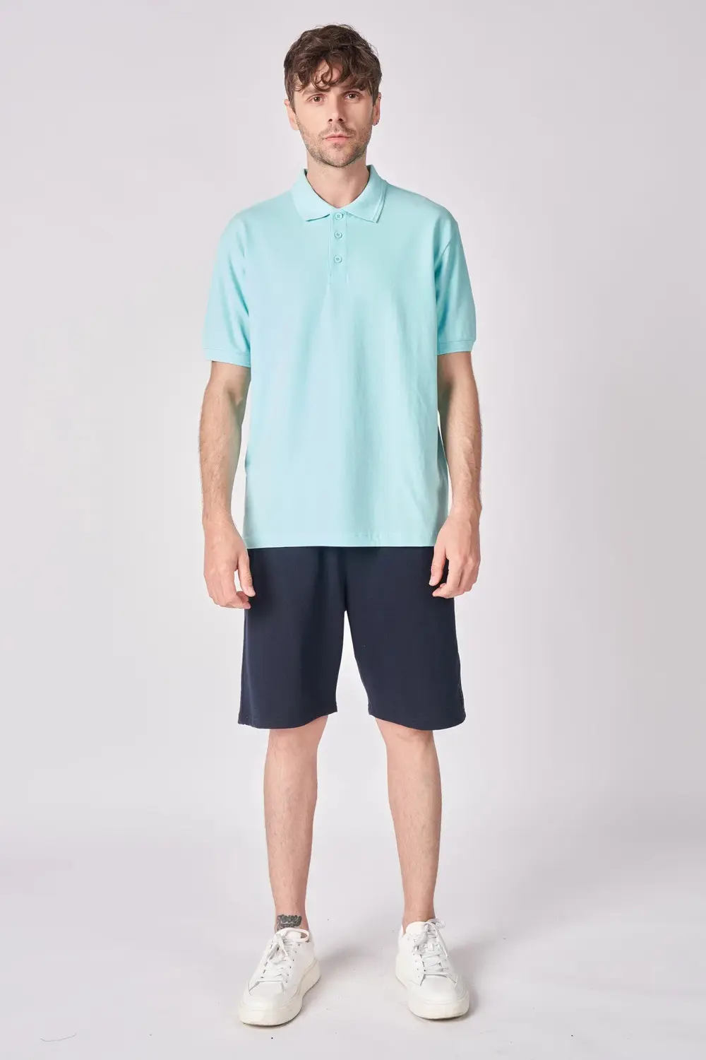 Erkek Polo Yaka Kısa Kollu Regular Fit Basic Tişört Turkuaz