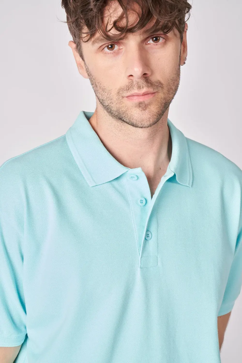 Erkek Polo Yaka Kısa Kollu Regular Fit Basic Tişört Turkuaz