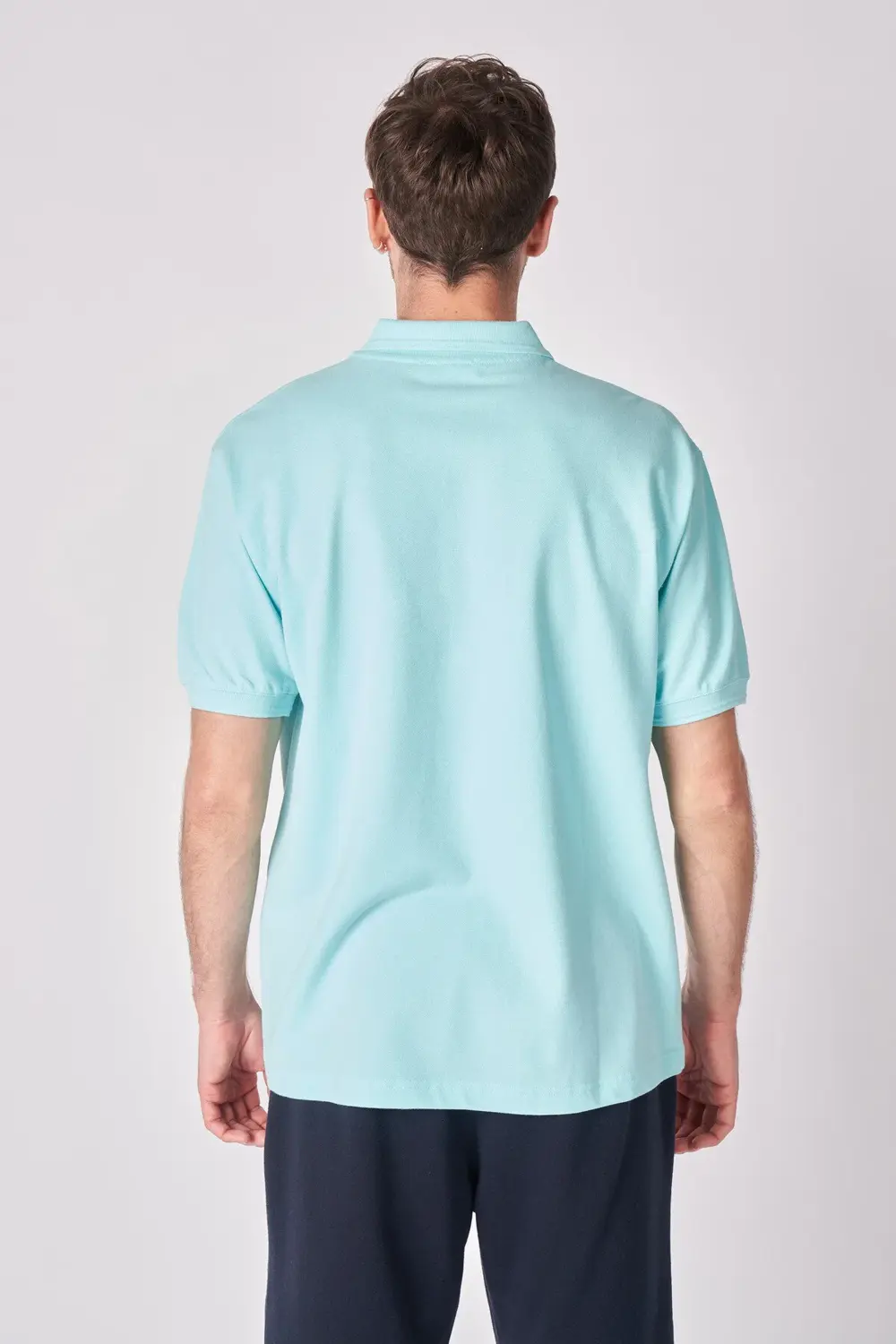 Erkek Polo Yaka Kısa Kollu Regular Fit Basic Tişört Turkuaz