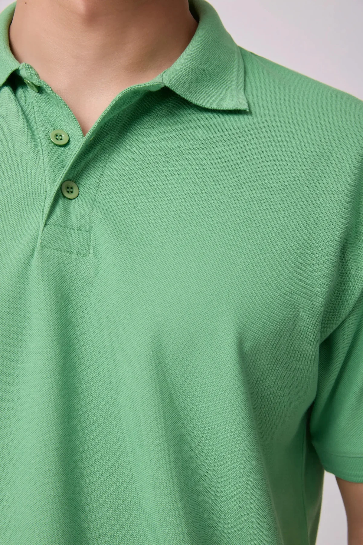 Erkek Polo Yaka Kısa Kollu Regular Fit Basic Tişört Yeşil