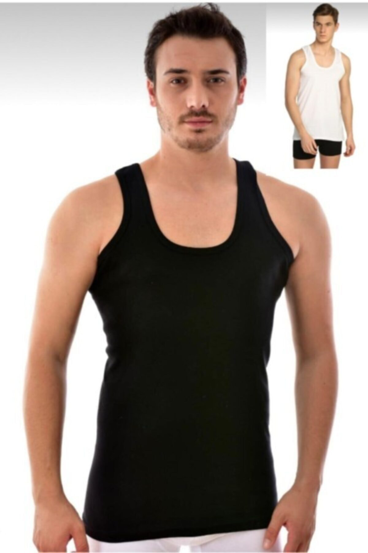 Erkek Ribana Klasik Karışık Renk Atlet 6'lı Paket