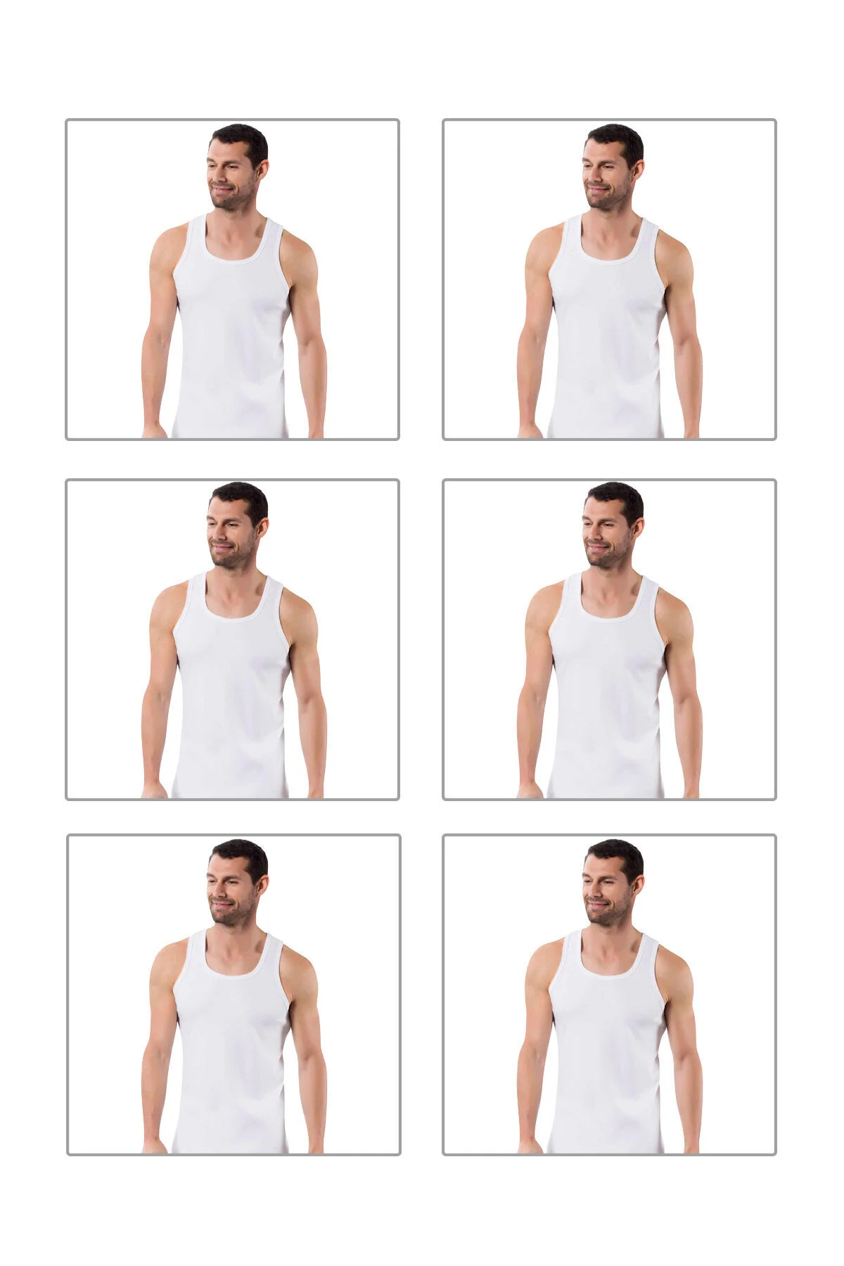ERKEK RİBANA SPORCU ATLET 6'LI EKO PAKET BÜYÜK BEDENLİ