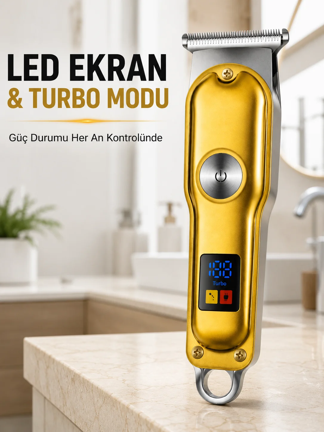 Erkek Saç Sakal Tıraş Makinesi LED Ekranlı Turbo Modlu T Bıçaklı Ense Favori Şekillendirme Makinesi Fiyatı, Yorumları ve Özellikleri
