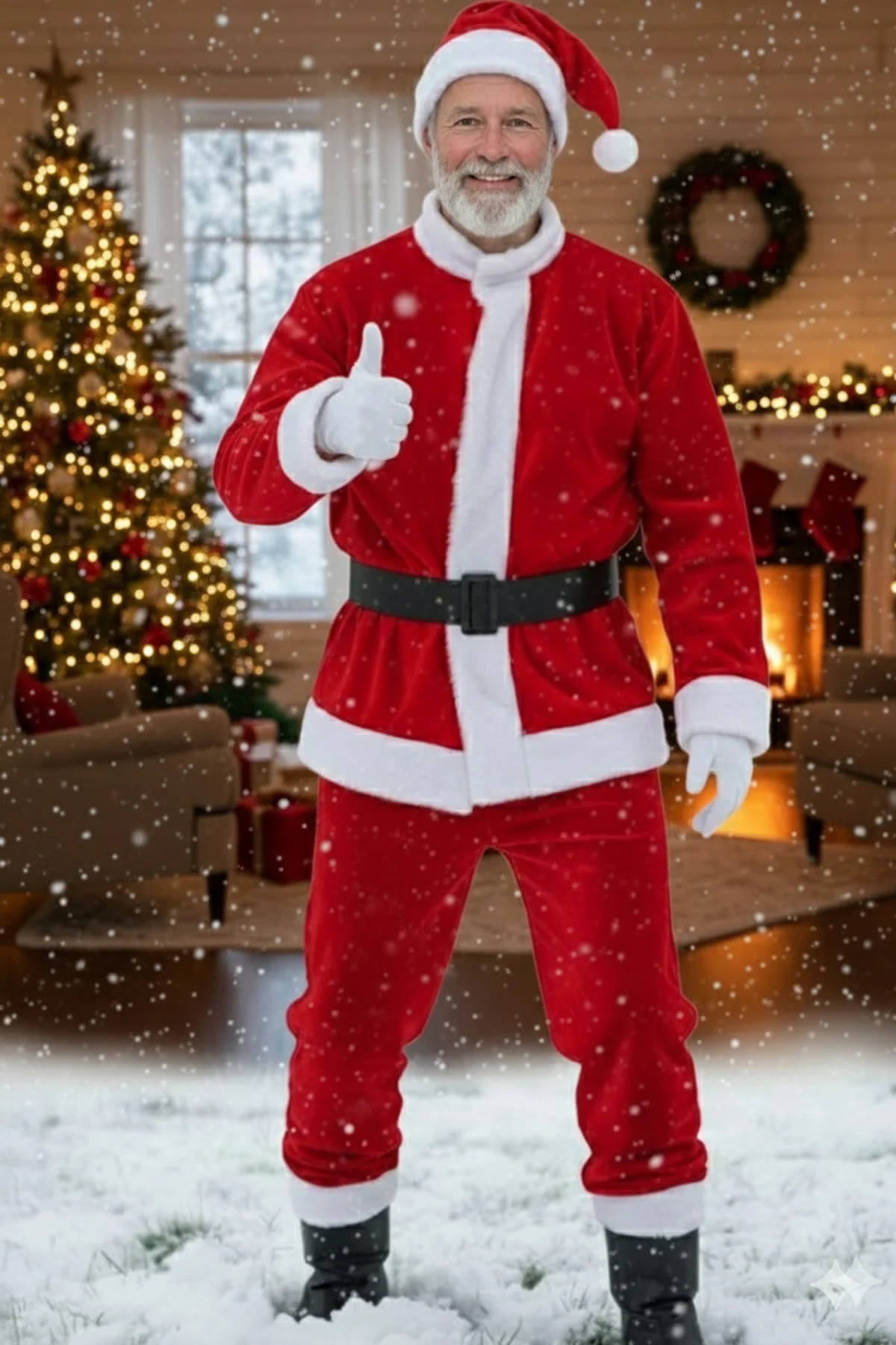 Erkek Santa Claus Kostümü Kırmızı Peluş Detaylı Yılbaşı Kutlama Partisi Kışlık Noel Kıyafeti Takımı Erkek Santa Claus Kostümü Kırmızı Peluş Detaylı Yılbaşı Kutlama Partisi Kışlık Noel Kıyafeti Takımı