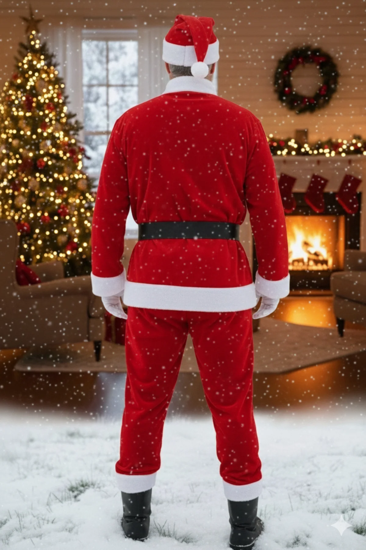 Erkek Santa Claus Kostümü Kırmızı Peluş Detaylı Yılbaşı Kutlama Partisi Kışlık Noel Kıyafeti Takımı Erkek Santa Claus Kostümü Kırmızı Peluş Detaylı Yılbaşı Kutlama Partisi Kışlık Noel Kıyafeti Takımı