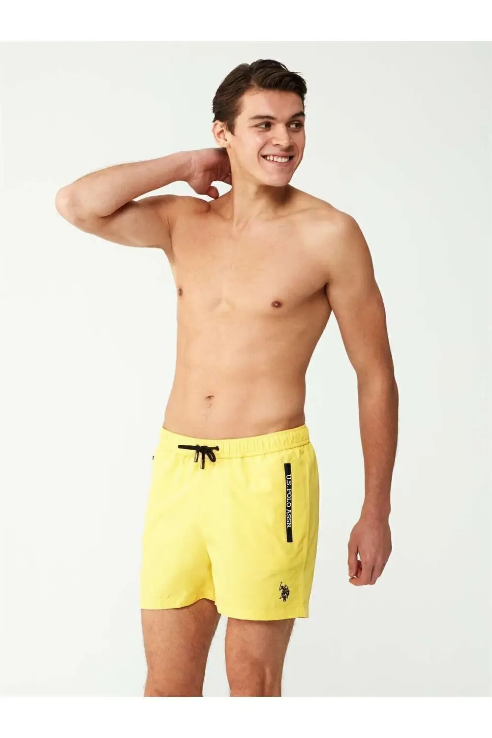 Erkek Sarı Orta Boy Deniz Şortu - 23007