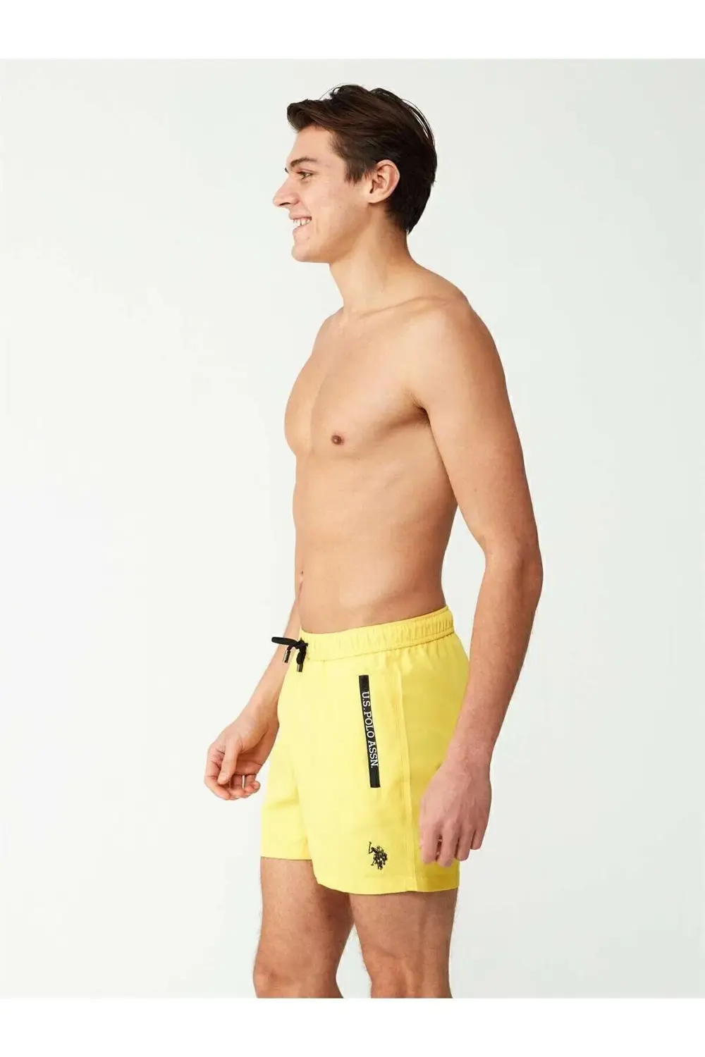 Erkek Sarı Orta Boy Deniz Şortu - 23007