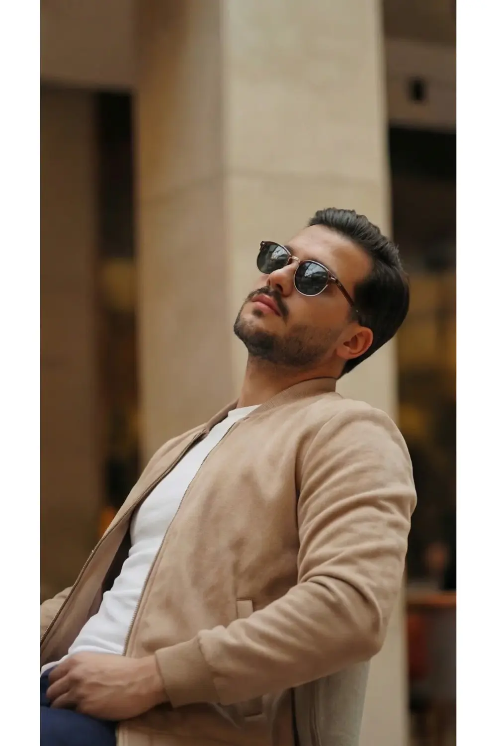 Erkek Scuba Süet Kumaş Bomber Hırka