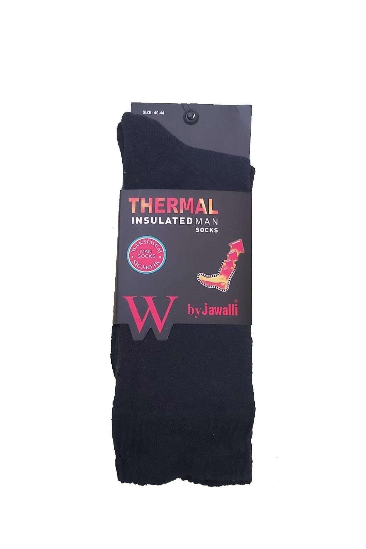 Erkek Gri Termal Havlu Çorap 12 Çift